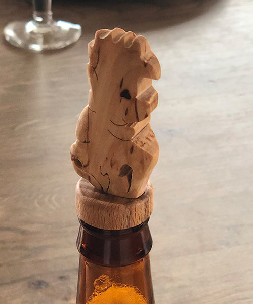 Håndlaget vinkork i masurbjørk - motiv troll